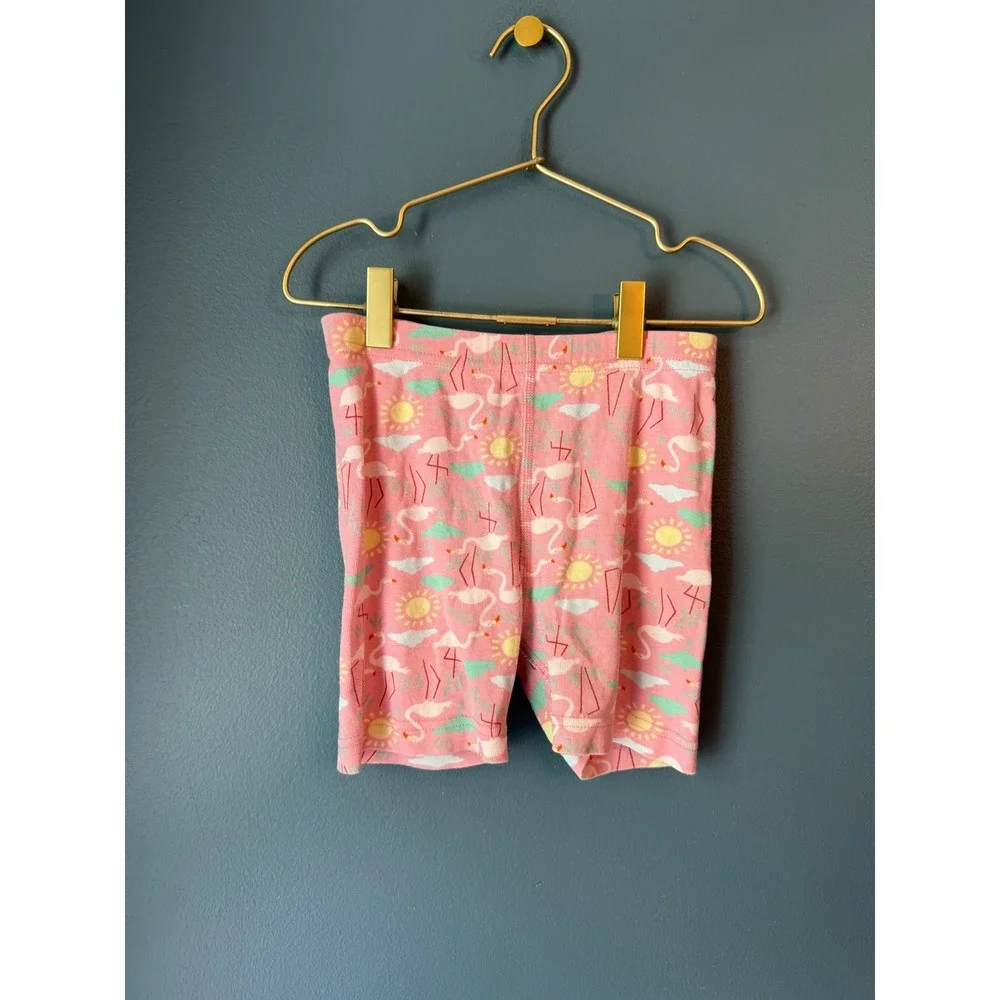 Hanna Andersson Pink Flamingo Short Sleeve Pajama Set Kids Size 6-7 120cm
